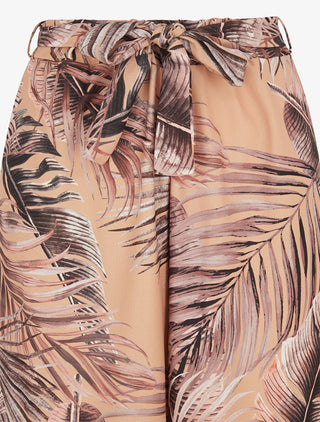 Pantalon ample à imprimé tropical - Camel