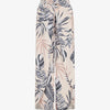 Pantalon tulipe imprimé tropical à taille élastiquée - Noir