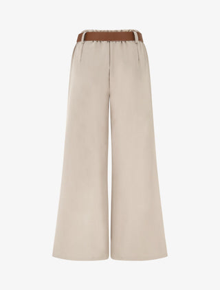 Pantalon long uni élastiqué - Beige