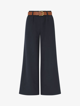 Pantalon long uni élastiqué - Marine