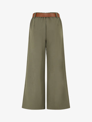 Pantalon long uni élastiqué - Kaki