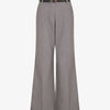 Pantalon droit taille haute ceinturée - Gris