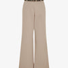 Pantalon droit taille haute ceinturée - Taupe clair