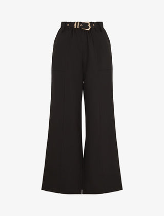 Pantalon ample à taille élastiquée - Noir