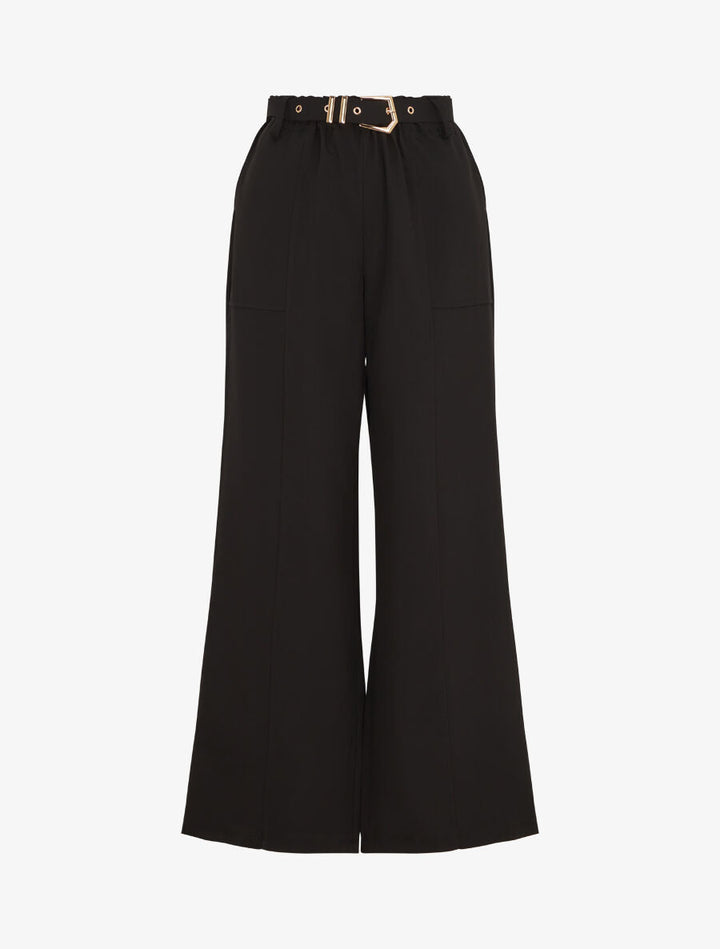 Pantalon ample à taille élastiquée - Noir