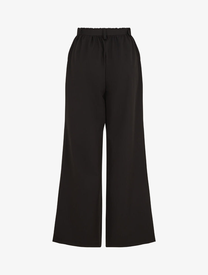 Pantalon ample à taille élastiquée - Noir
