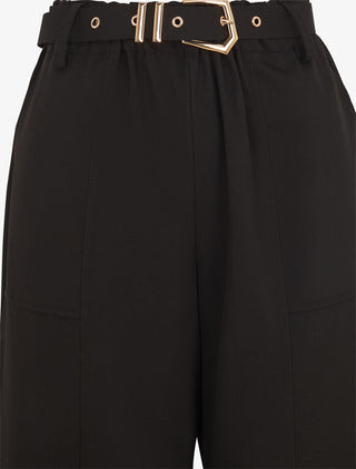 Pantalon ample à taille élastiquée - Noir