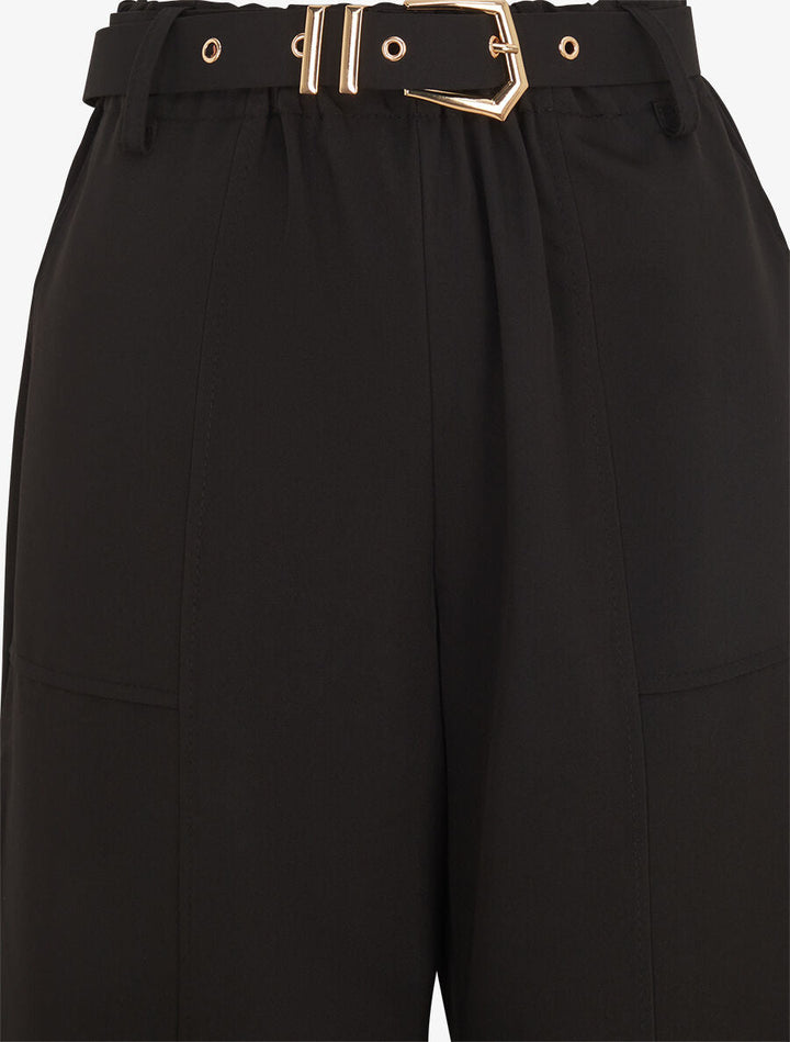 Pantalon ample à taille élastiquée - Noir