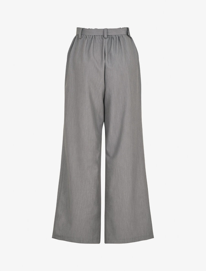 Pantalon ample à taille élastiquée - Gris