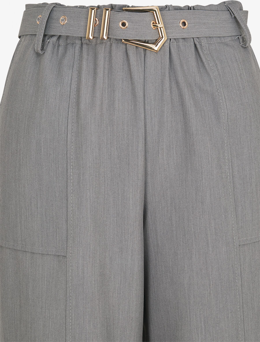 Pantalon ample à taille élastiquée - Gris