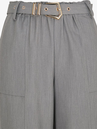 Pantalon ample à taille élastiquée - Gris