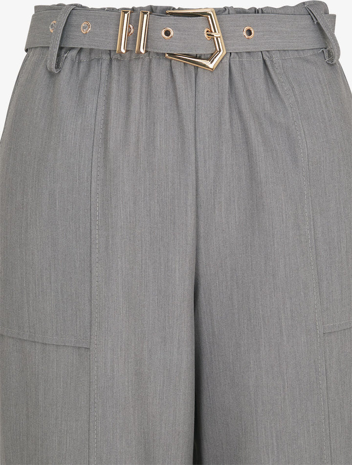 Pantalon ample à taille élastiquée - Gris