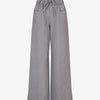 Pantalon droit taille haute élastiquée - Gris