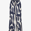 Pantalon fluide imprimé abstrait - Marine