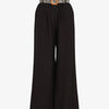 Pantalon uni à taille élastiquée - Noir