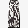 Pantalon droit taille haute imprimé graphique - Noir