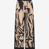 Pantalon droit taille haute imprimé graphique - Camel