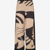 Pantalon droit taille haute imprimé fantaisie - Camel