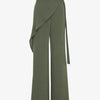 Pantalon fluide à pan drapé - Kaki