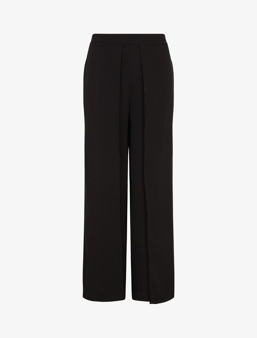 Pantalon fluide à double pans - Noir