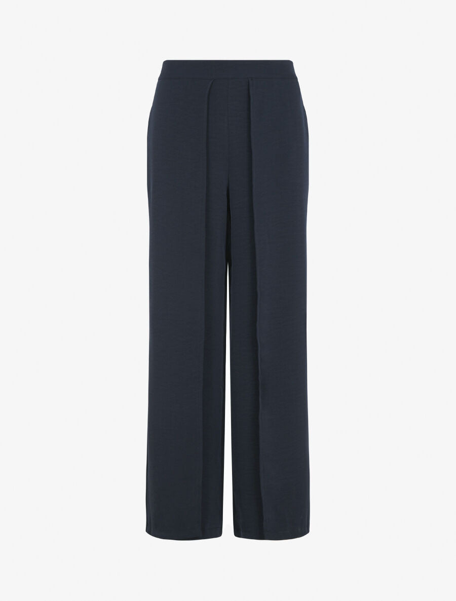 Pantalon fluide à double pans - Marine