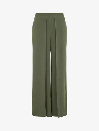 Pantalon fluide à double pans - Kaki