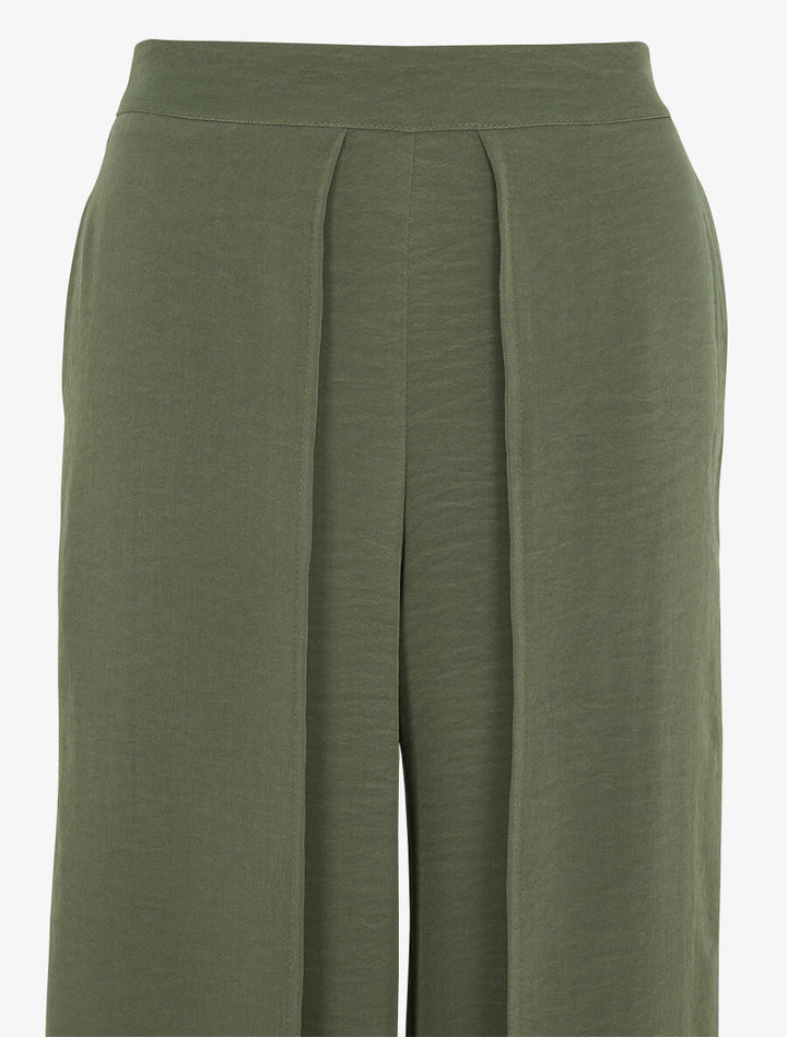 Pantalon fluide à double pans - Kaki
