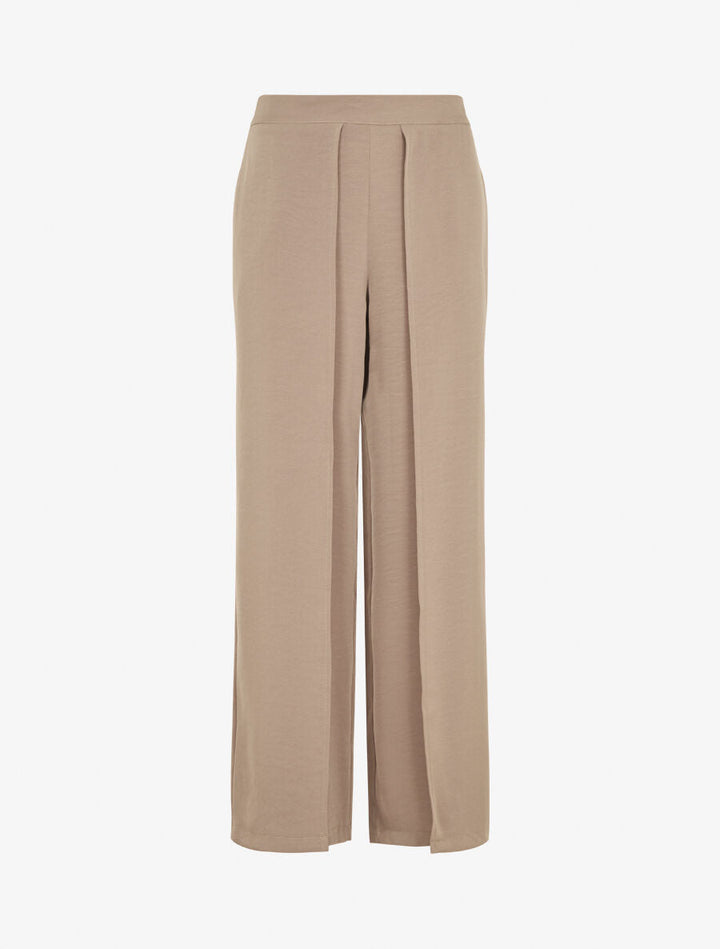 Pantalon fluide à double pans - Taupe