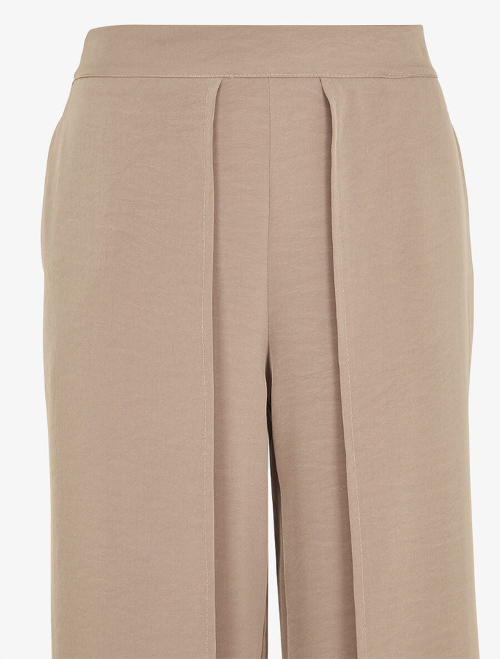 Pantalon fluide à double pans - Taupe
