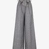 Pantalon ample à rayures et ceinture fantaisie - Gris