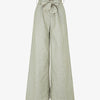 Pantalon ample à rayures et ceinture fantaisie - Kaki
