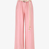 Pantalon uni à taille élastiquée - Rose