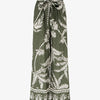 Pantalon élastiqué coupe droite imprimé tropical - Kaki