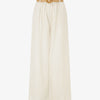 Pantalon élastiqué à rayures irisées - Beige/or