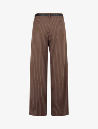 Pantalon de tailleur à fines rayures - Marron