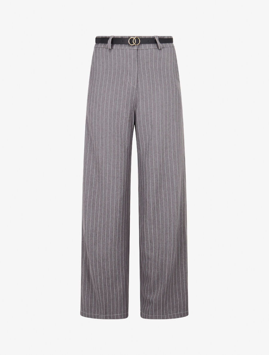 Pantalon de tailleur à fines rayures - Gris