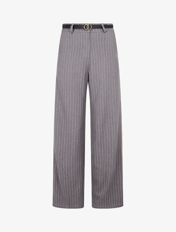 Pantalon de tailleur à fines rayures - Gris
