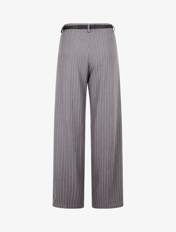 Pantalon de tailleur à fines rayures - Gris