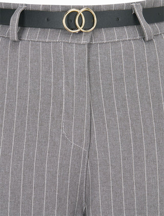 Pantalon de tailleur à fines rayures - Gris