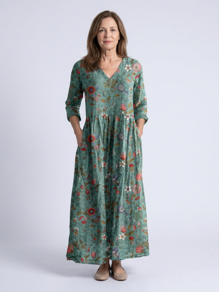 Marina | Robe maxi fluide et élégante à imprimé floral