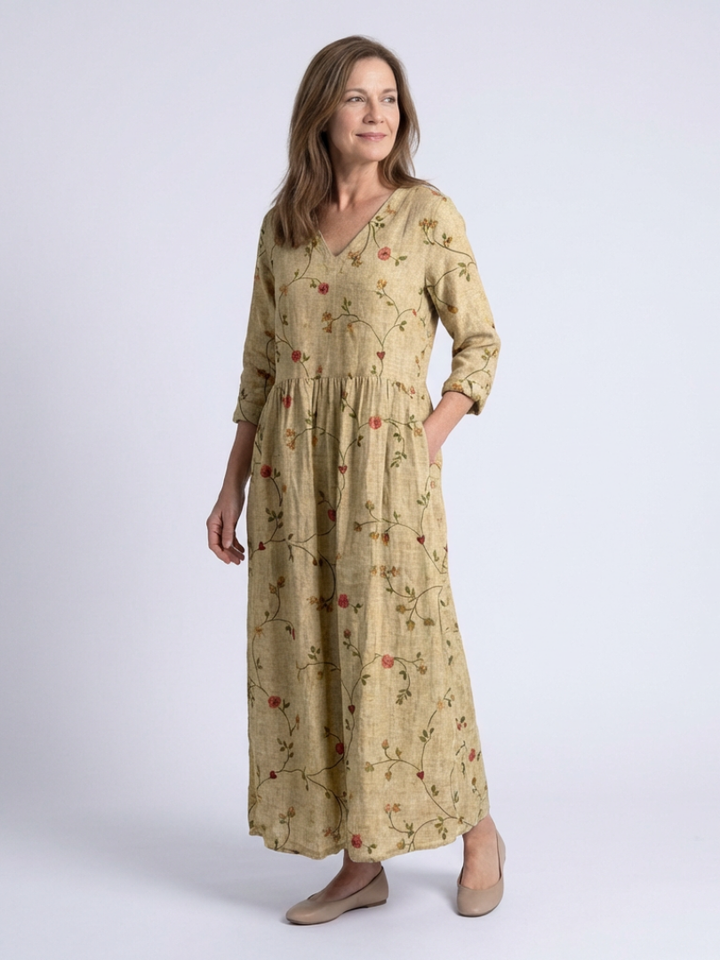 Marina | Robe maxi fluide et élégante à imprimé floral
