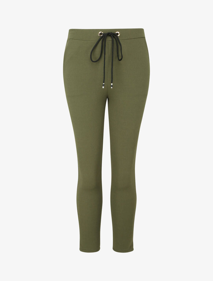 Pantalon jogger slim 7/8 taille haute - Kaki