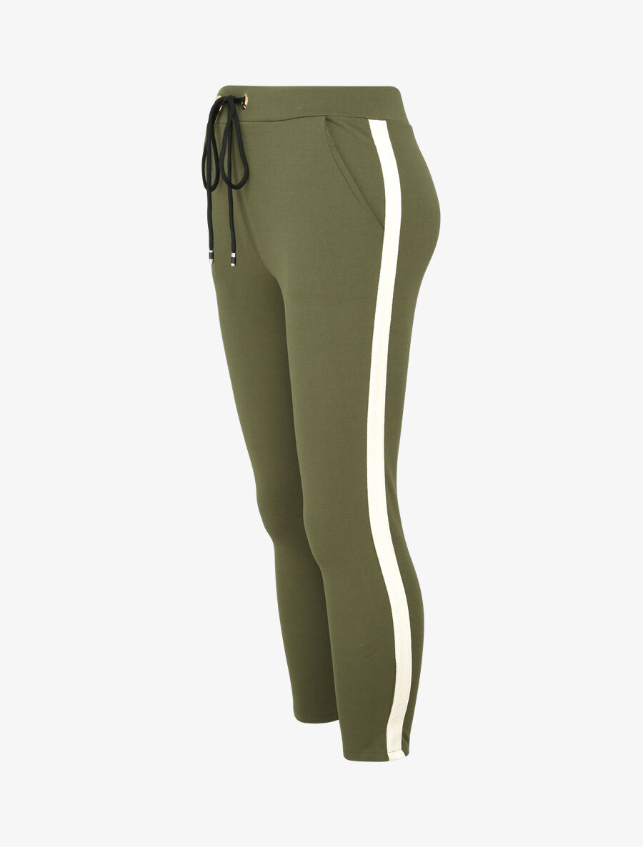 Pantalon jogger slim 7/8 taille haute - Kaki