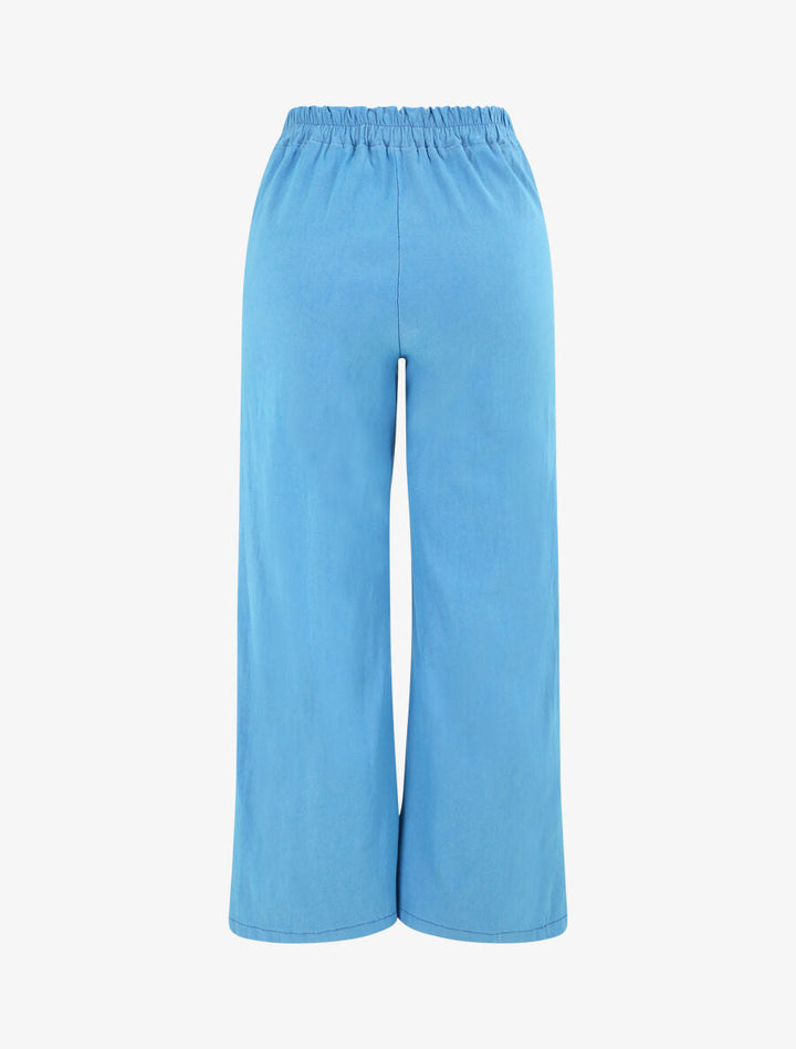 Pantalon ample coupe droite - Bleu ciel