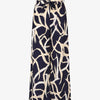 Pantalon ample taille haute motif graphique - Marine