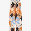 Pantalon ample imprimé grandes fleurs - Beige