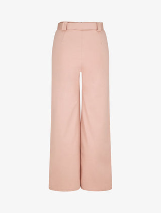 Pantalon droit taille haute uni - Rose pâle
