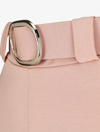 Pantalon droit taille haute uni - Rose pâle