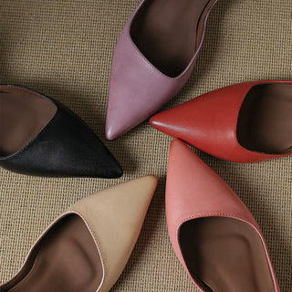 Arlette | Cuir Escarpins à Talon Kitten