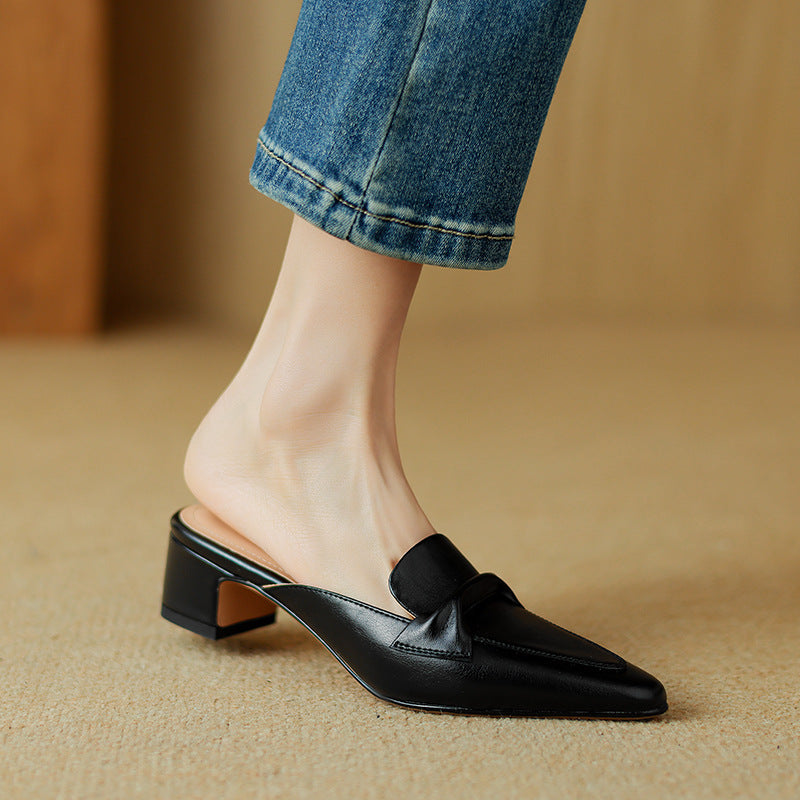 Anaïs | Mules en cuir à bout pointu